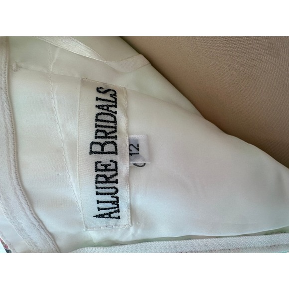 Allure Bridals Strapless Sweetheart Floral Ruched Maxi Dress Size 12 - Picture 9 of 10